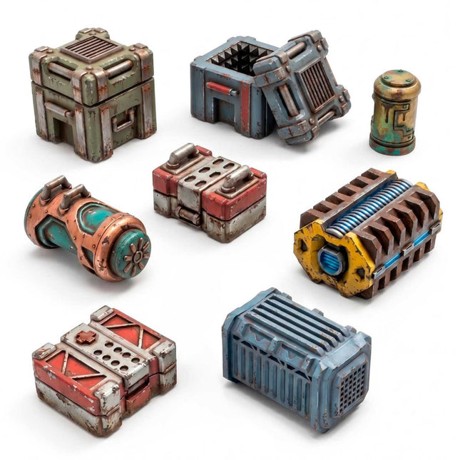 3D Printed Sci-fi Crates 1:48
