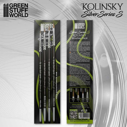 Kolinsky Penselen Brush Set Silver S-type (4st)
