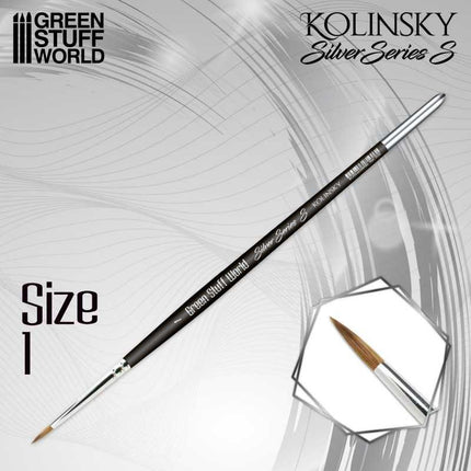 Size 1 Kolinsky Penseel Silver Small (type-S)