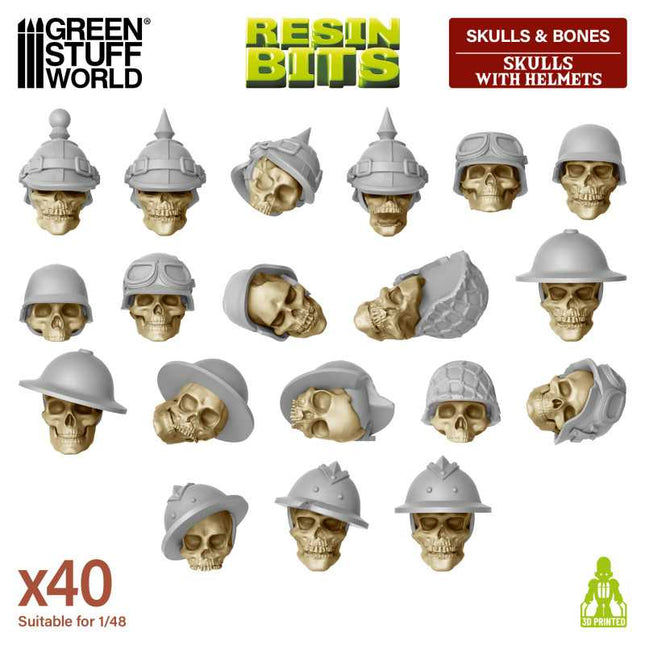 3D Print - Skulls - Skulls with Helmets