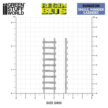 3D Printed - Fantasy - Small Wooden Ladders 1:48/1:35
