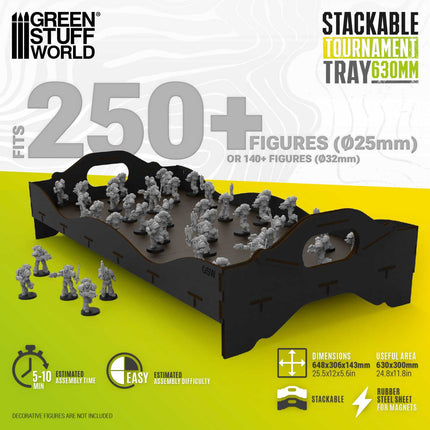 Stackable tournament tray 630mm (1 tray)
