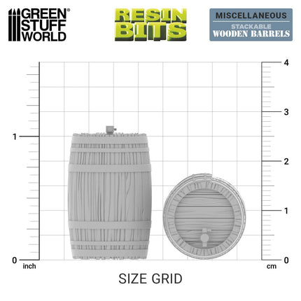3D Print Set - Stackable wooden barrels 1:35