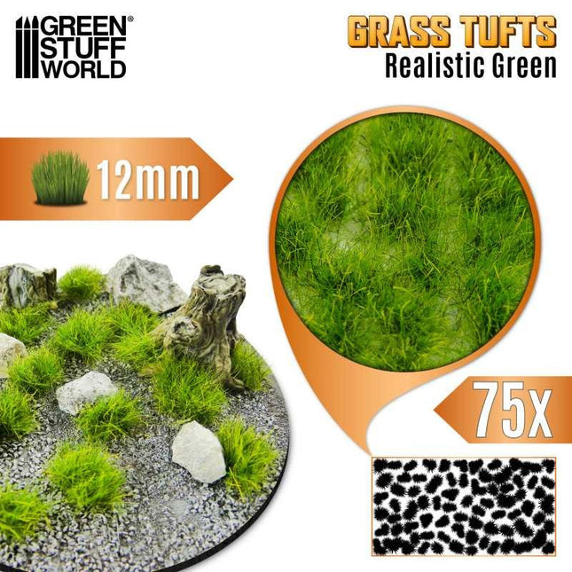 Grass Tufts XXL 12mm Realistic Green