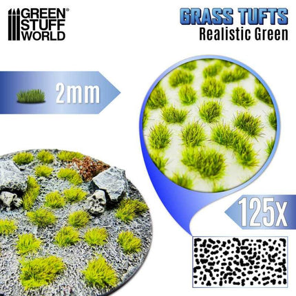 Grass Tufts XXL 2mm Realistic Green