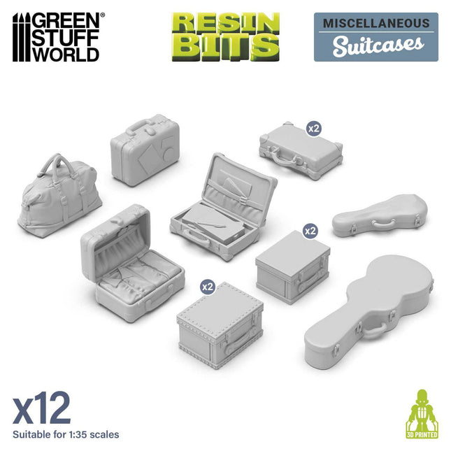 3D Print Set - Suitcases 1:35