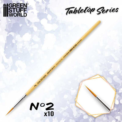 Size 2 Synthetic Tabletop Brushes (set of 10)