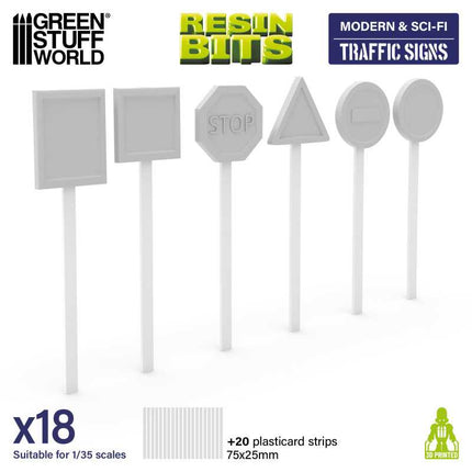 3D Printed - Modern & SciFi - Traffic Signs 1:35