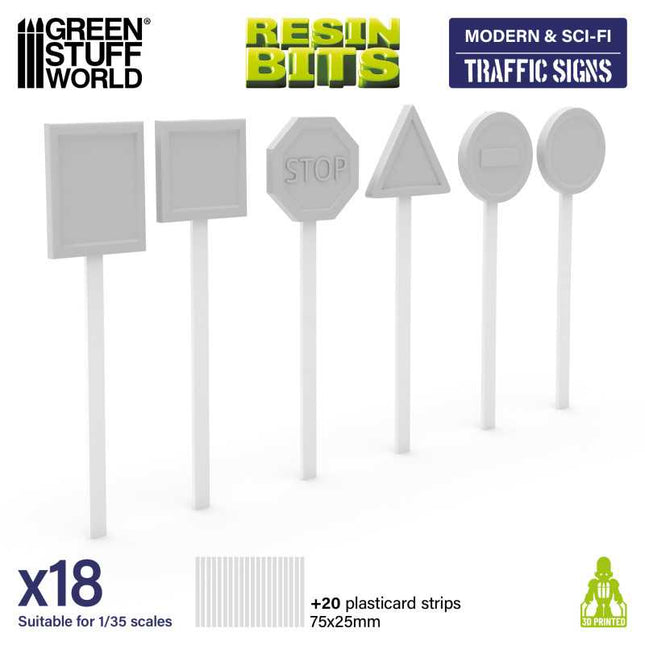 3D Printed - Modern & SciFi - Traffic Signs 1:35