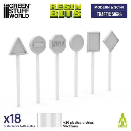 3D Printed - Modern & SciFi - Traffic Signs 1:48