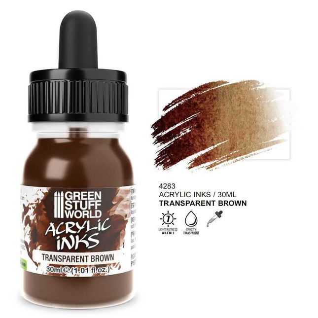 Acrylic Inks - Transparent Brown 30ml