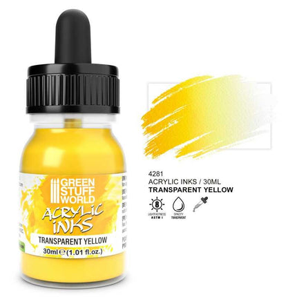 Acrylic Inks - Transparent Yellow 30ml