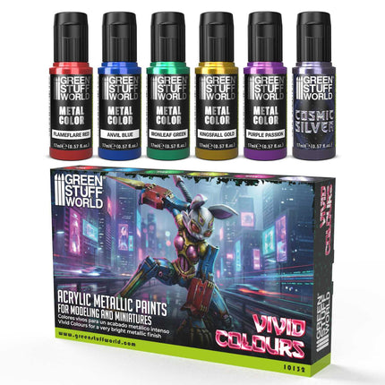Vivid metallics paint set (6 colours)