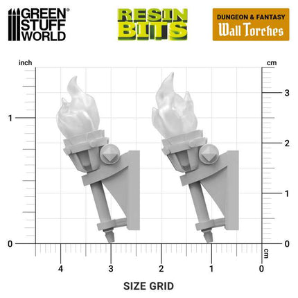 3D Printed - Dungeons - Wall Torches for 3mm LED