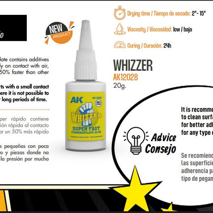 AK Whizzer 20G “Low Density” – Super fast Cyanocrylate Glue