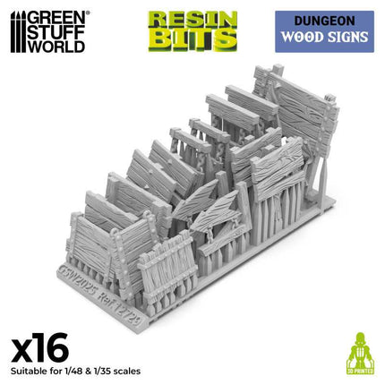 3D Printed - Fantasy - Wood Signs 1:48/1:35
