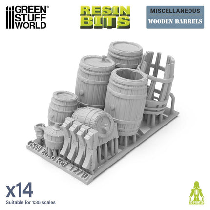 3D Print Set - Wooden barrels 1:35