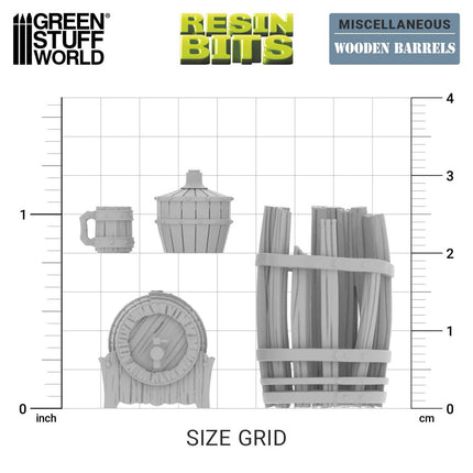 3D Print Set - Wooden barrels 1:35
