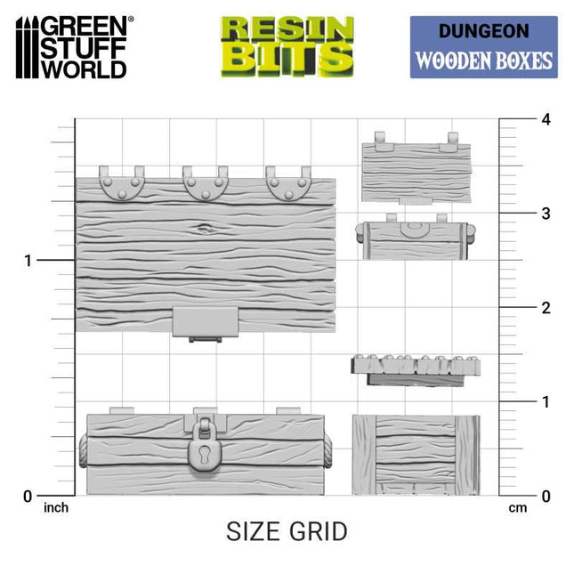 3D print Wooden boxes set (8)