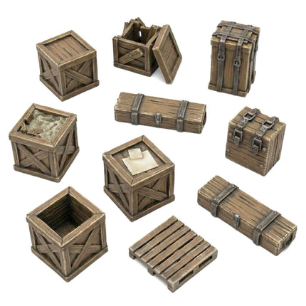 3D Printed - Fantasy - Wooden Crates 1:48
