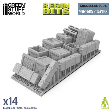 3D Printed - Fantasy - Wooden Crates 1:48