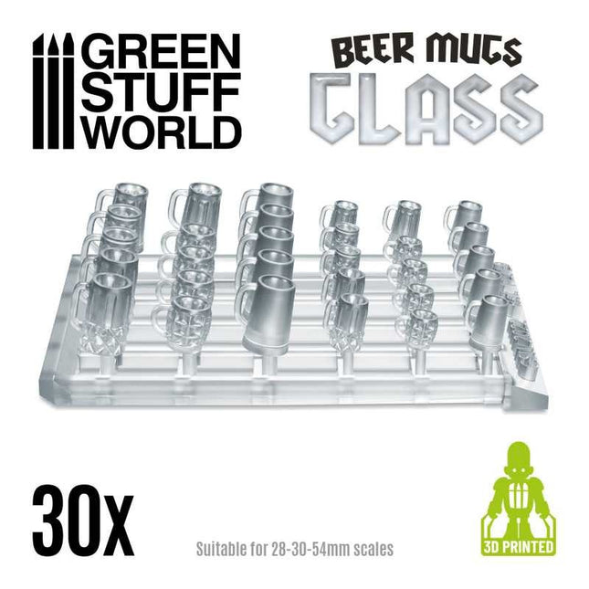 30 Bierpullen en glazen (transparant resin)