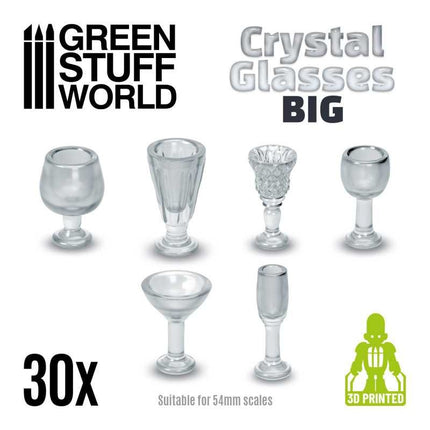 30 Kristallen glazen L (transparant resin)