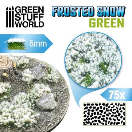 Frosted snow green 6mm tufts