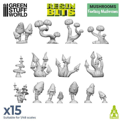 3D print sets Fantasy Mushrooms