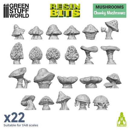 3D print sets Chunky Mushrooms