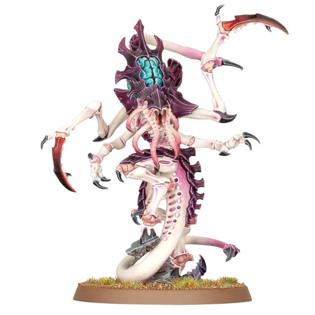 Gedetailleerde afbeelding van een Tyranids Neurolictor van Warhammer 40.000, een Xenos-model met sci-fi details en levendige kleuren.