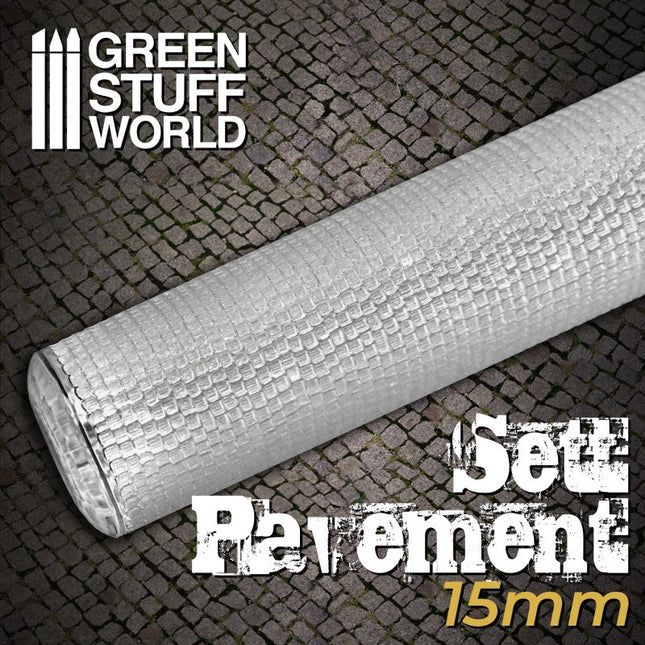 Rolling pin Sett pavement 15mm - figuur roller Straat 15mm