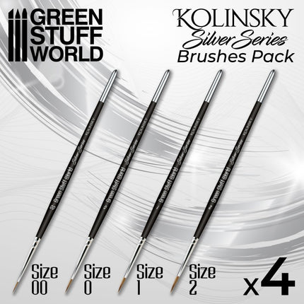 Kolinsky Brush Set Silver Series