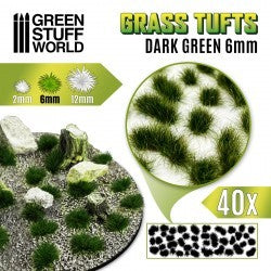 donker groen tufts - groene struikjes 6mm
