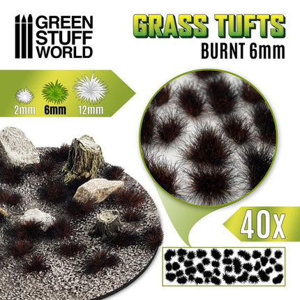 Verbrand groen tufts - struikjes 6mm