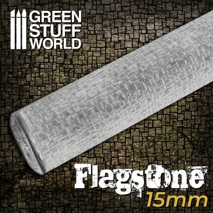 Rolling pin Flagstone 15mm - figuur roller Tegels 15mm