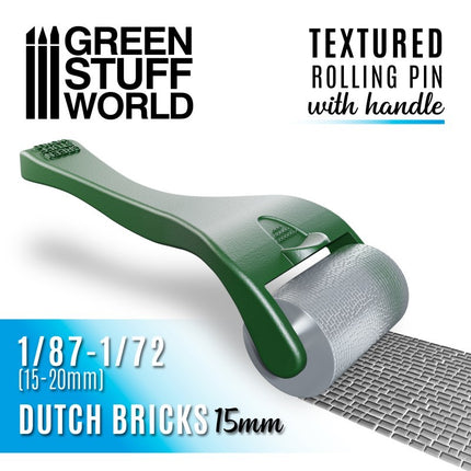 Rolling pin with handle Dutch Bricks 15mm