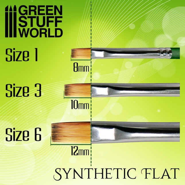 Flat Synthetic Brush Size 1 - Penseel plat mt 1