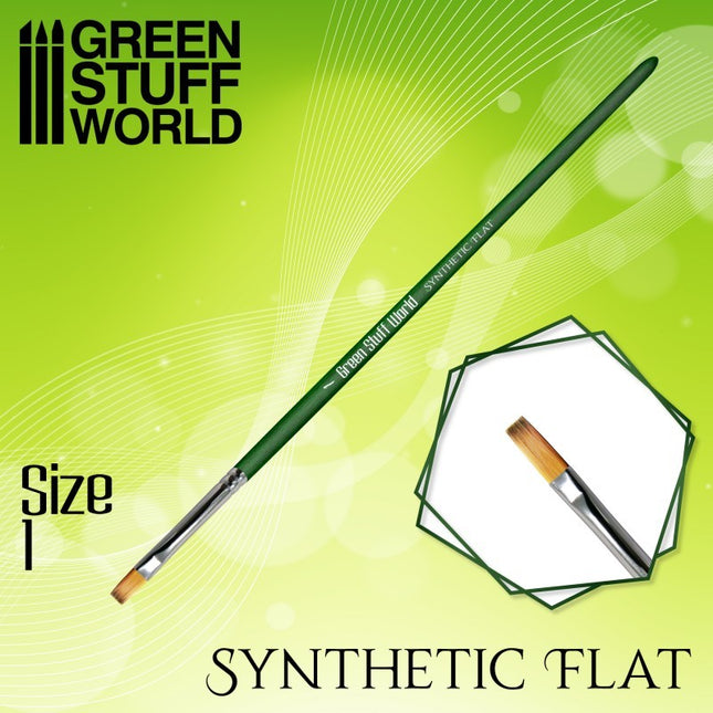 Flat Synthetic Brush Size 1 - Penseel plat mt 1