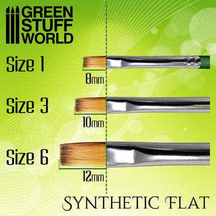 Flat Synthetic Brush Size 3 - Penseel plat mt 3