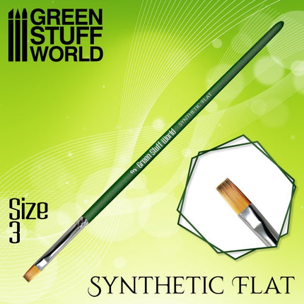Flat Synthetic Brush Size 3 - Penseel plat mt 3