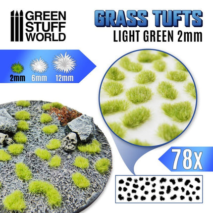Light green tufts - licht groen struikjes 2mm