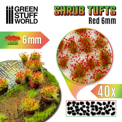 Shrubs tufts - bloemstruik Red 6mm