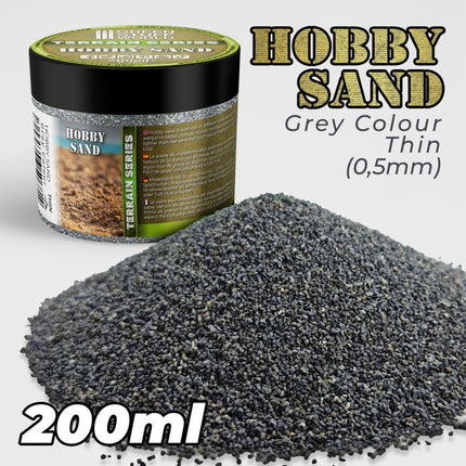 Hobbyzand Fijn donker grijs 0.5mm (200ml)