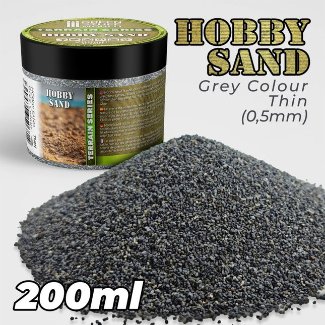 Hobbyzand Fijn donker grijs 0.5mm (200ml)