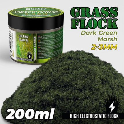 Dark green marsh Static grass flock 2-3mm 200ml