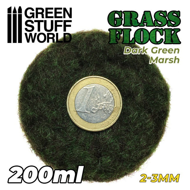 Dark green marsh Static grass flock 2-3mm 200ml