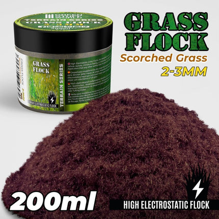 Scorched brown Static grass flock 2-3mm 200ml
