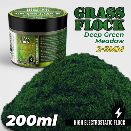 Deep green meadow static grass flock 2-3mm 200ml