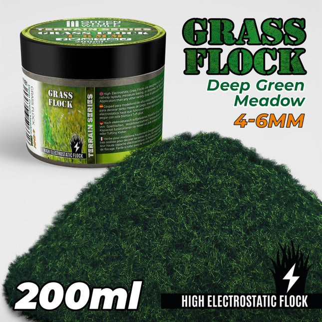 Deep green meadow Static grass flock 4-6mm 200ml